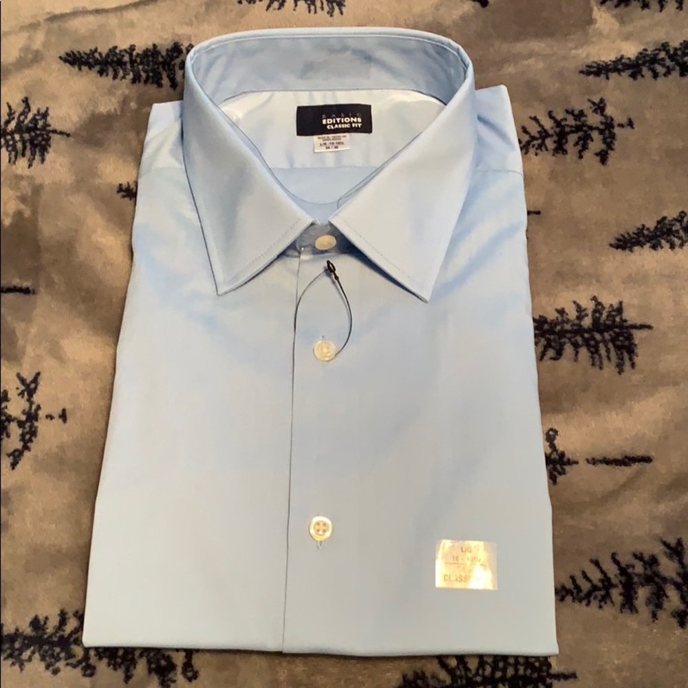 Basic Editions Classic Fit Blue Dress Shirt